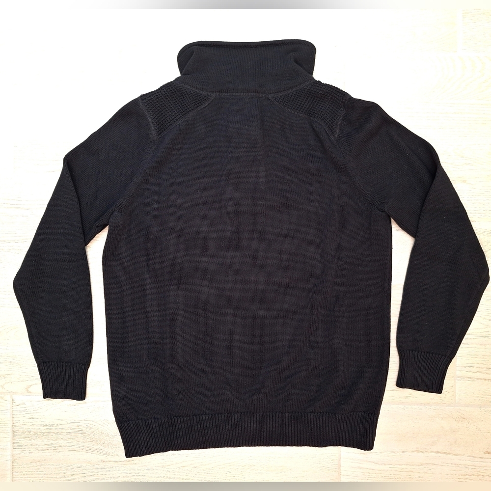 Lauren Ralph Lauren Black Heavy Cotton Button Long Sleeve Knit Sweater Size XL - Picture 7 of 8